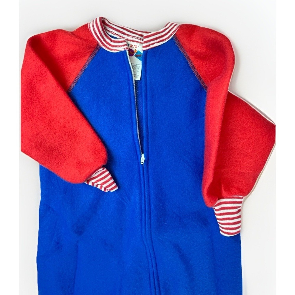 Kids & More Vtg Sleeper With Feet 3t Red Blue